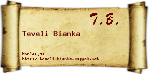 Teveli Bianka névjegykártya